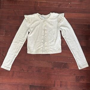 Zara ivory ruffled cardigan